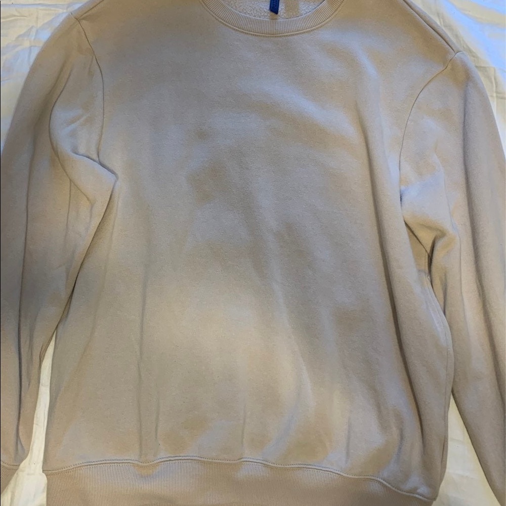 nude h&m crew neck sweatshirt